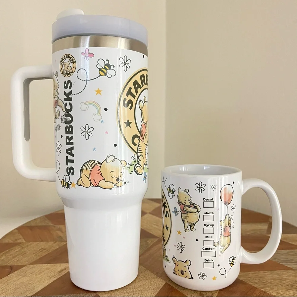 NEW 2 pcs Fashion cup Disney Winnie the Pooh 40 oz Tumbler and 15 oz mug. - Picture 5 of 5